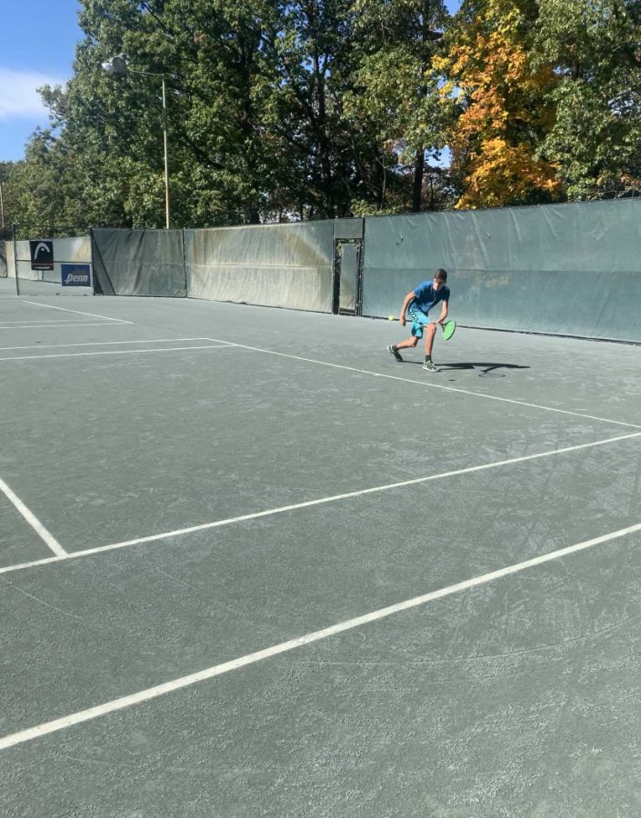 Kyle dives for the ball during one of his many practices.