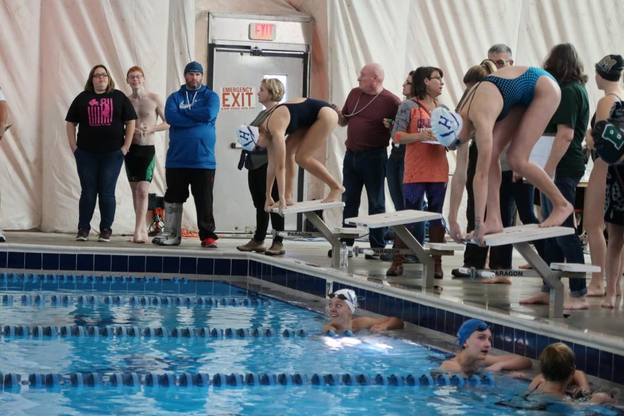 Bill gets ready to dive in during the 2020 Districts meet. 