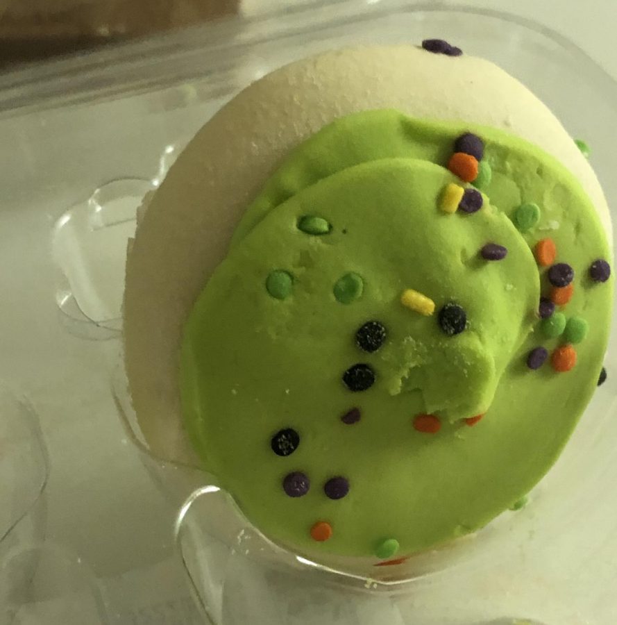 A green version of the frosted sugar cookie mentioned in the story. 