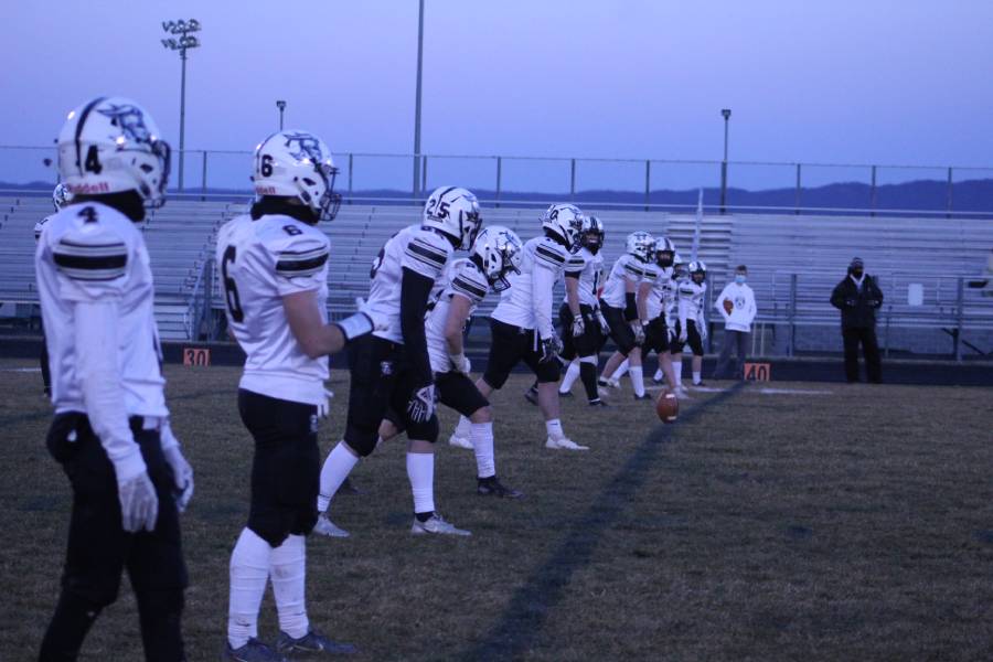 The Turner Ashby team lines up for a field kick, hoping to make a field goal, which will put them ahead of HHS during the game. 