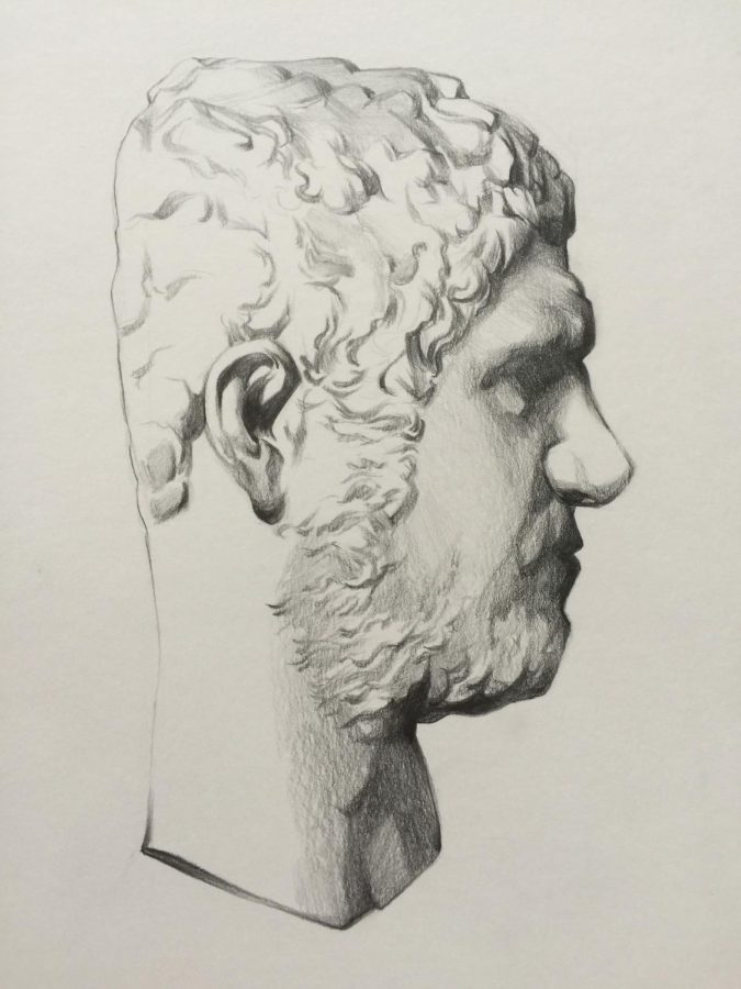 This is a copy White did of a cast drawing from Charles Barge, whose book is for classical training.