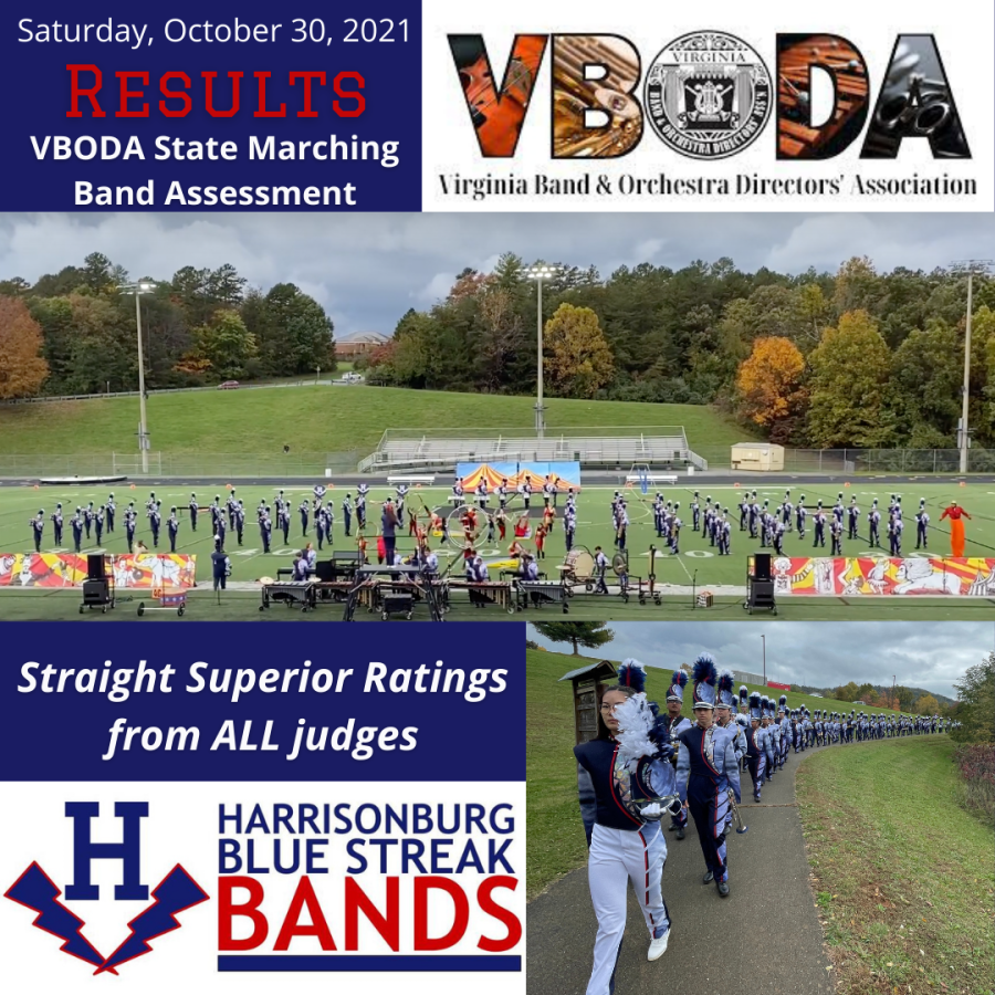 After receiving straight superiors at the Virginia Band and Orchestra Directors Association (VBODA), the marching blue streak band will finish its season the weekend of Nov. 5-6. 