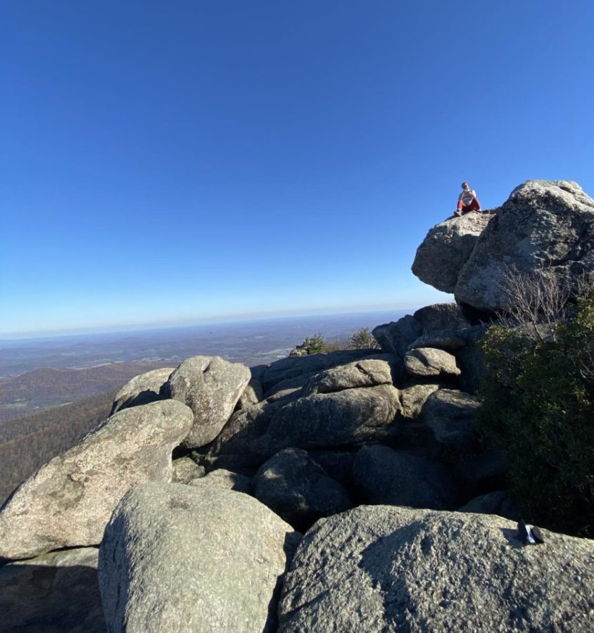 Senior Brigid Banks and her friend Sarah Samuels (pictured) hiked to the top of old rag in Nov. 2020. 