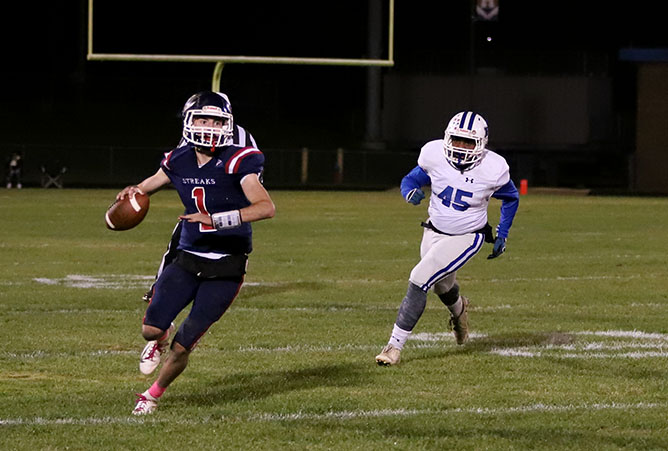 Senior Keenan Glago looks for a pass.