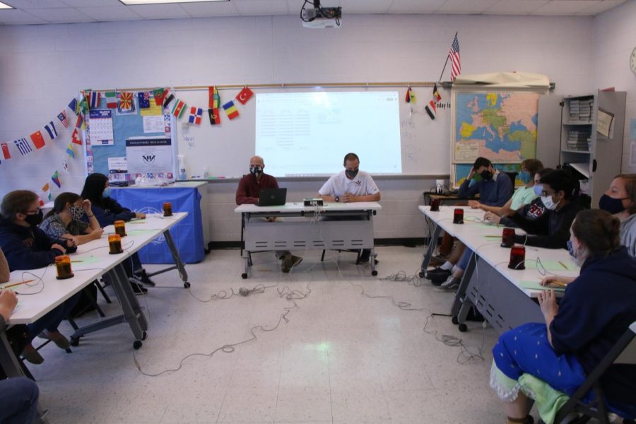 The academic team met Oct. 28 for a practice trivia round.