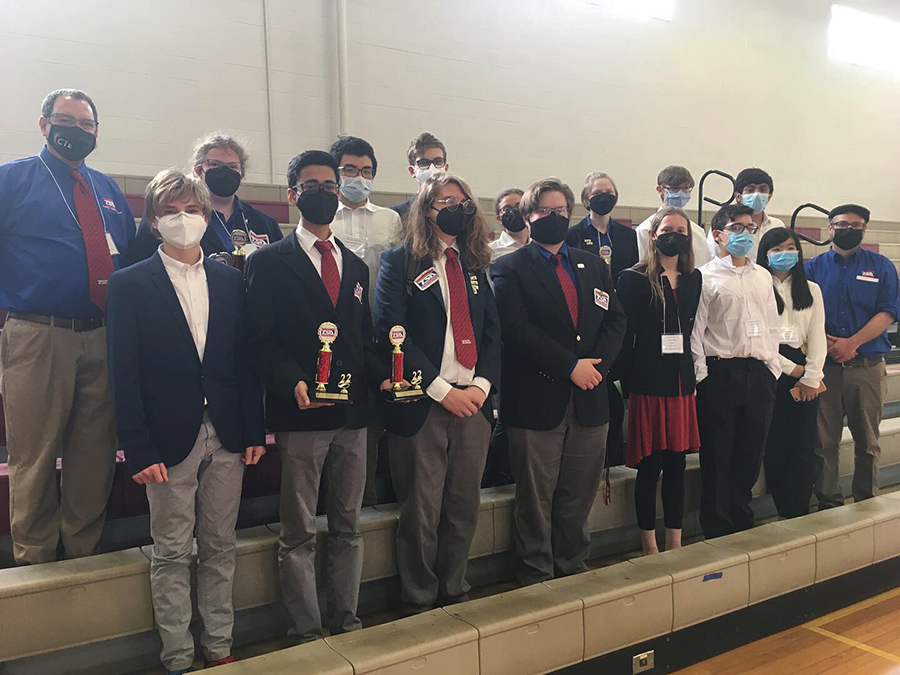 Members of TSA at the Valley Regional Fair hold their awards from the competition.