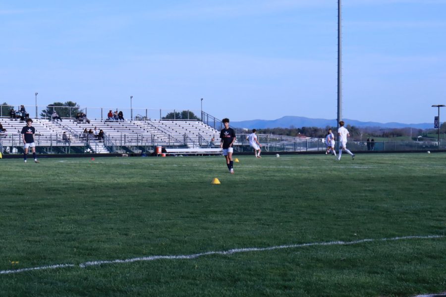 Freshman Miguel Osorto practicing before his game against Turner Ashby. 