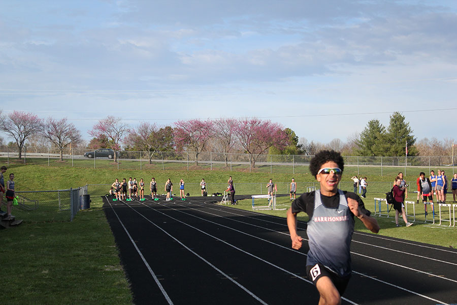 Sophomore Cadrian Rodgers-Davis runs the 100m dash.