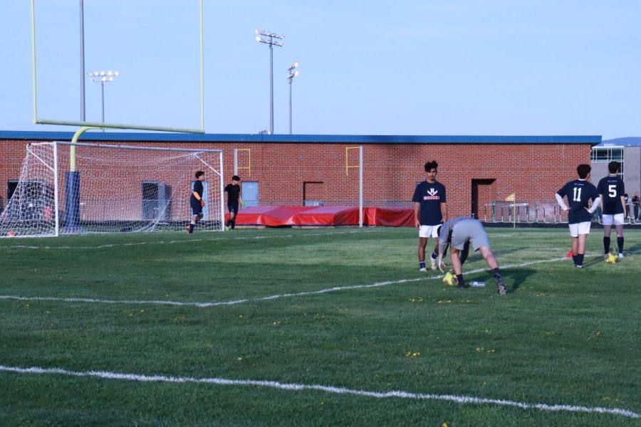 Sophomore David Corado getting ready to play. 