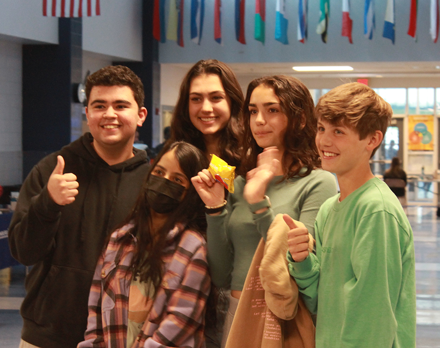 Eighth graders visit the STEM Career Fair with sophomores Soraya Kaussler and Adrian Kavazovic. In this STEM Career Fair I got to learn about complex STEM related jobs, Eighth grader Maryam Hussein said.