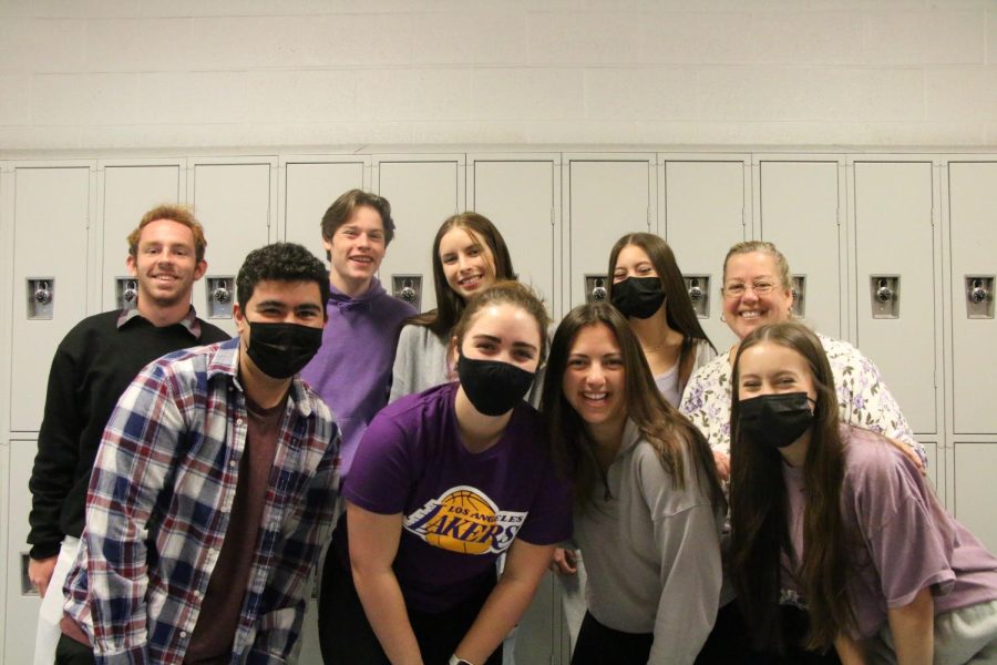 The first block HHS Media class poses for a picture in their purple.