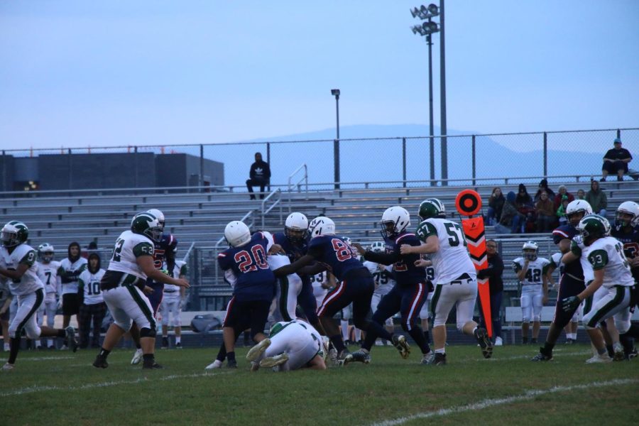 Freshman Edwin Martinez makes a tackle.