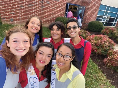 Seniors Shyanna Davis, Wren Amaya, Anish Aradhey, Erin Newman, Samantha Syharath and Belicia Castro were the six seniors on the color guard team. “Color guard is definitely more than just a team. It’s more of a family and something that makes it so special is the simple fact that you are able to bond with everyone, first years or seniors,” Davis said.