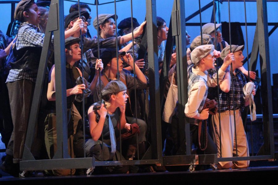 The cast of Disney's "Newsies" performed opening night on Feb. 8. 