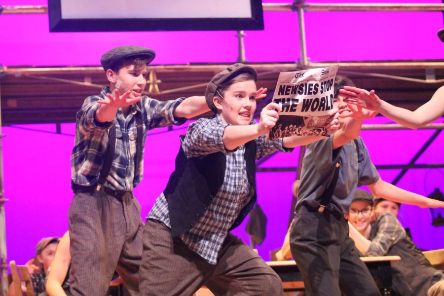 Sophomore Reese Tibbles plays Tommy Boy, a Manhattan newsie. This is Tibbles' second year with the musical. "I don't think [tonight] could have gone any better. Everything went great both on and offstage. I always love opening night because we get to show the world what we've been working so hard on for the past few months," Tibbles said. 