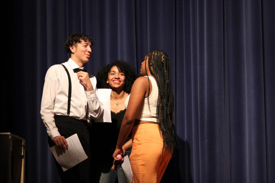 Members of the Black Student Union perform a skit as they host the talent show. 