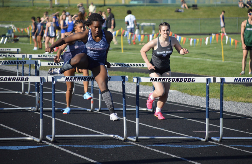 Senior Mia Beauziex won first the 100 - 300 Hurdles.