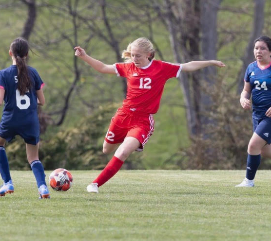 Freshman Katie Grace Schwartz plays soccer for Thomas Harrison Middle School.