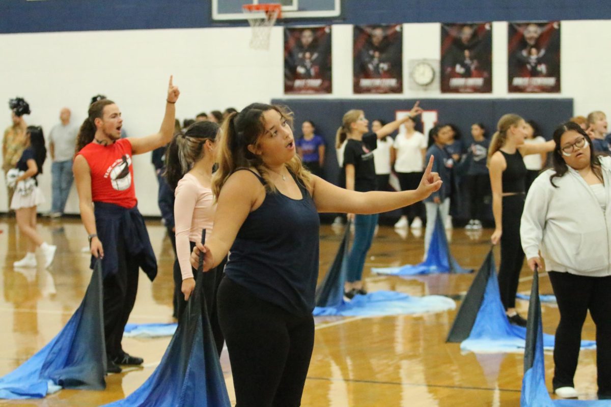 Color guard performs for homecoming pep rally 
