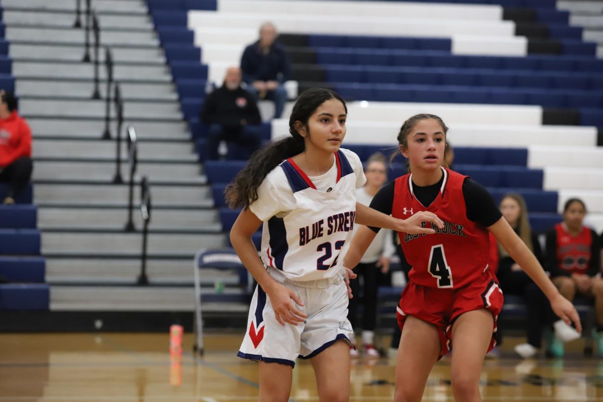 Freshman Nayeli Amaya gets ready to defend. 