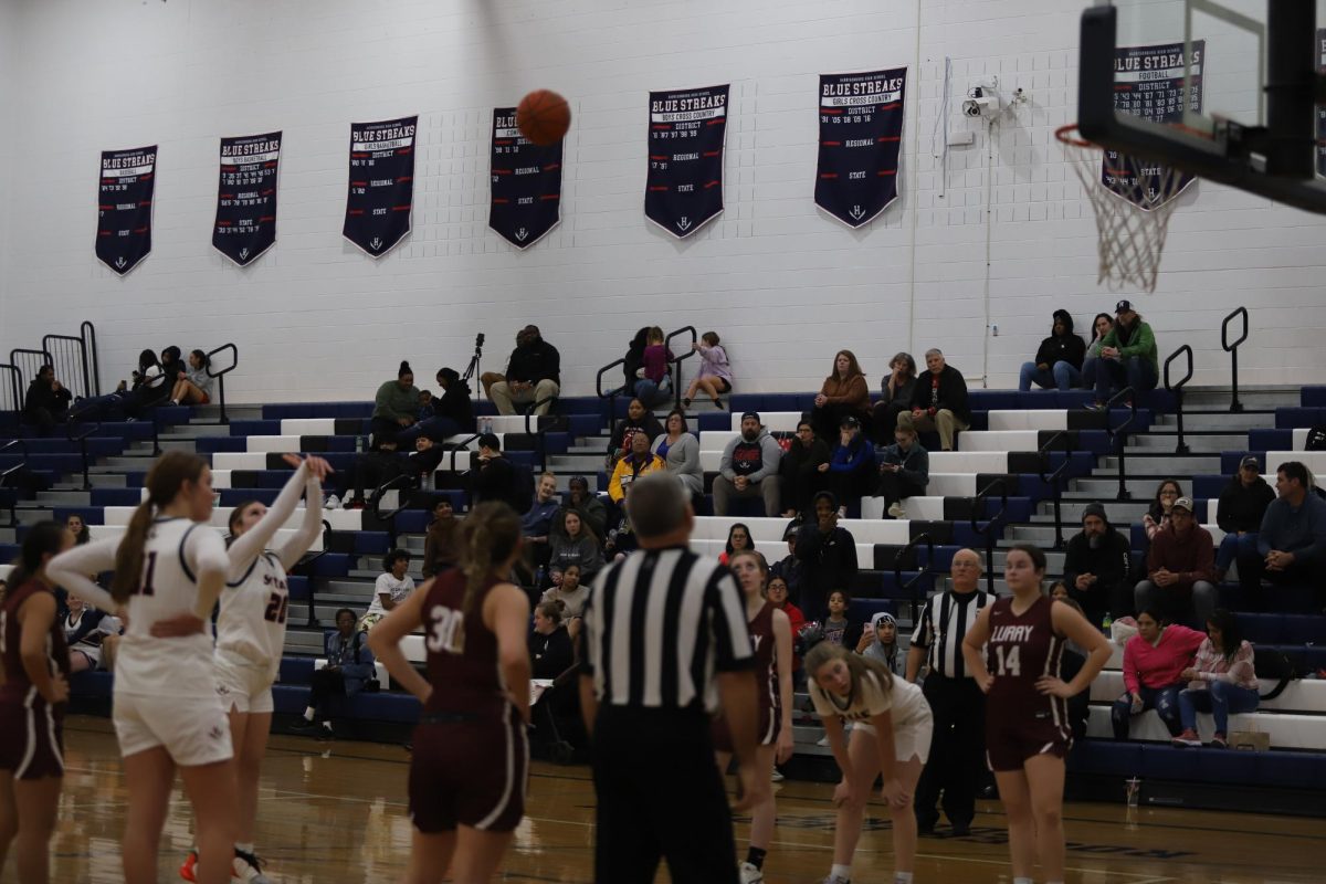 Freshman Sierra Cain shoots a free throw and makes a point for HHS.