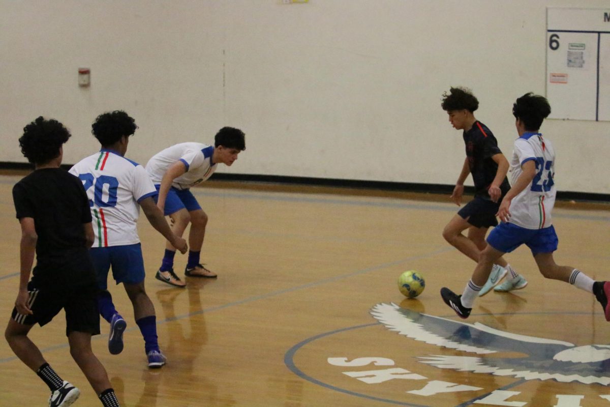 Senior Steve Carranza approaches defenders.