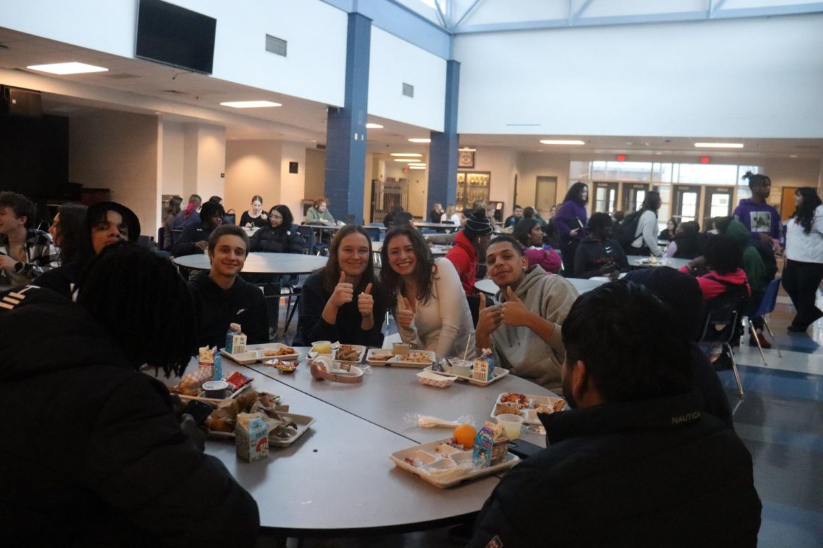 Senior Addison Fornadel and her friend group enjoying their lunch.