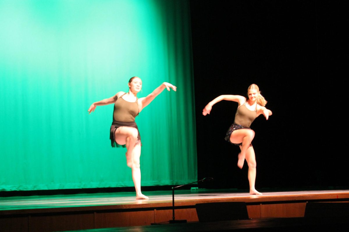 Senior Sophia Yoder and Junior Veronica Dance together 