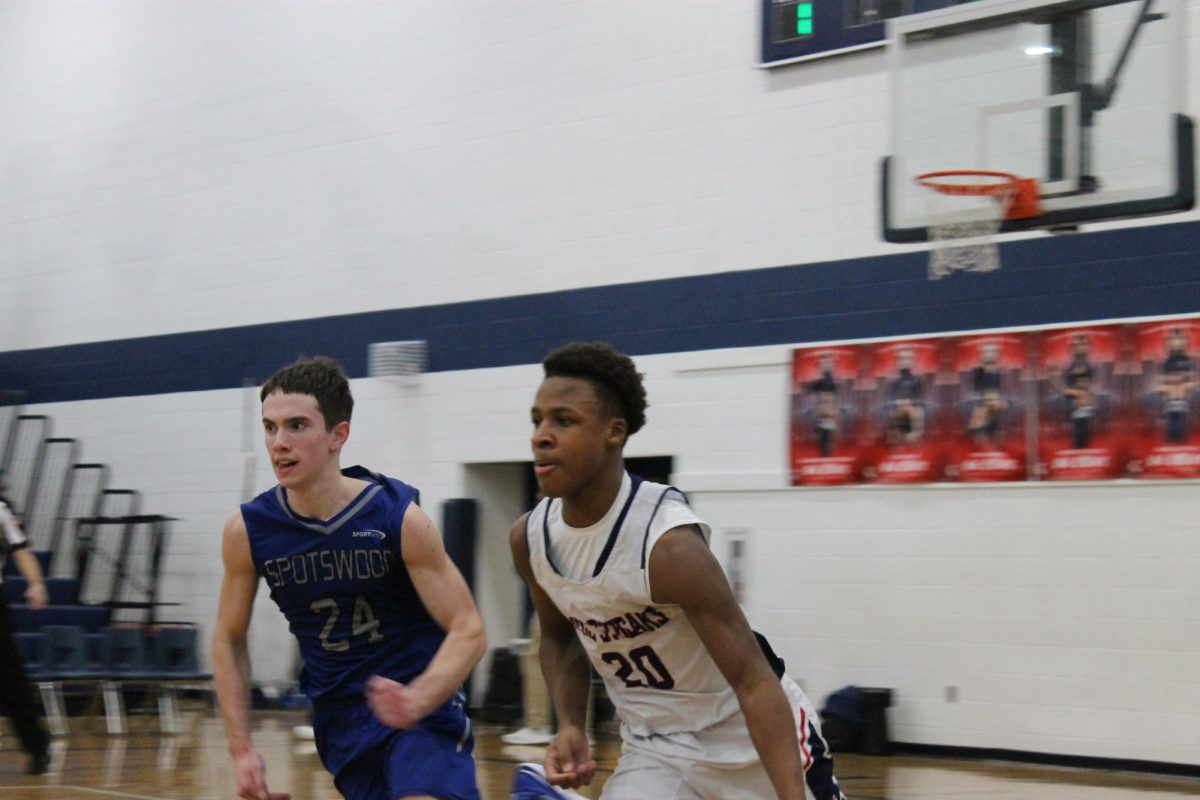 Freshman Keyon Benton prepares to defend. 