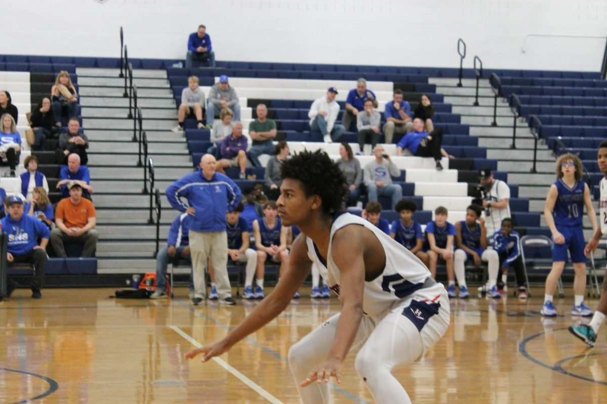 Freshman Ayden Gordon is in defending position. 