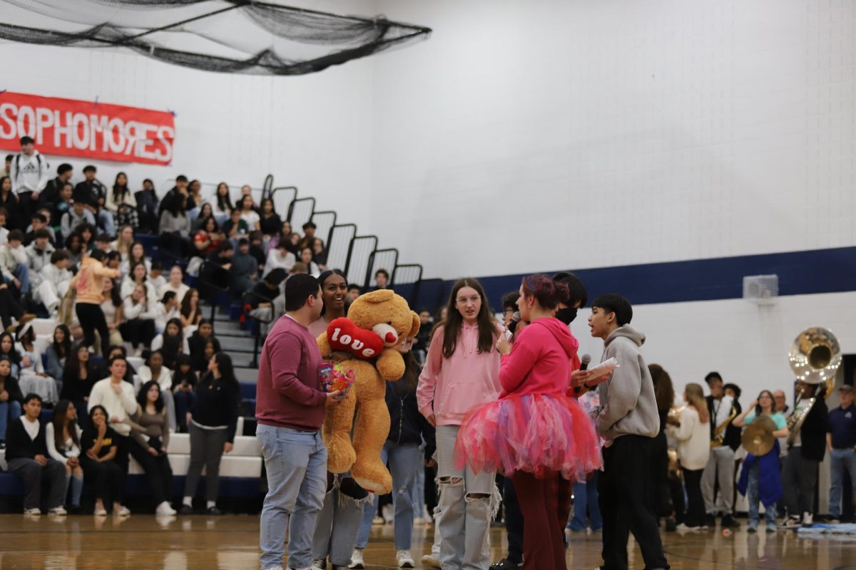 Winter pep rally raffle is drawn. 