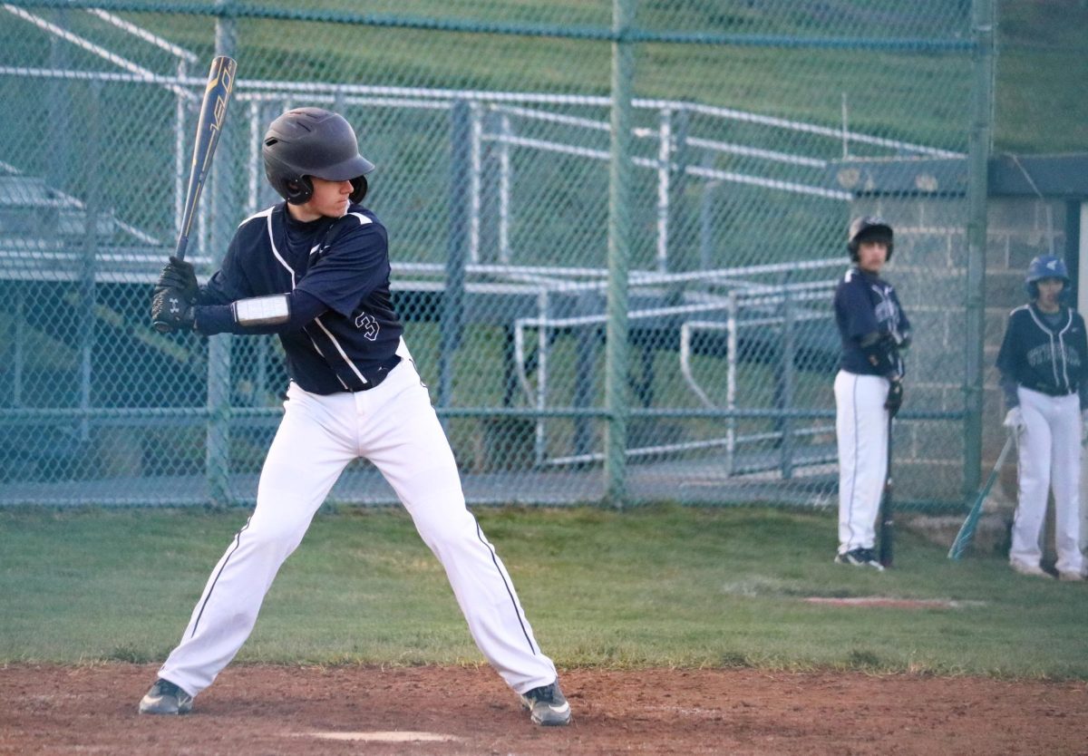 Sophomore Billy Perritt awaits the pitch.