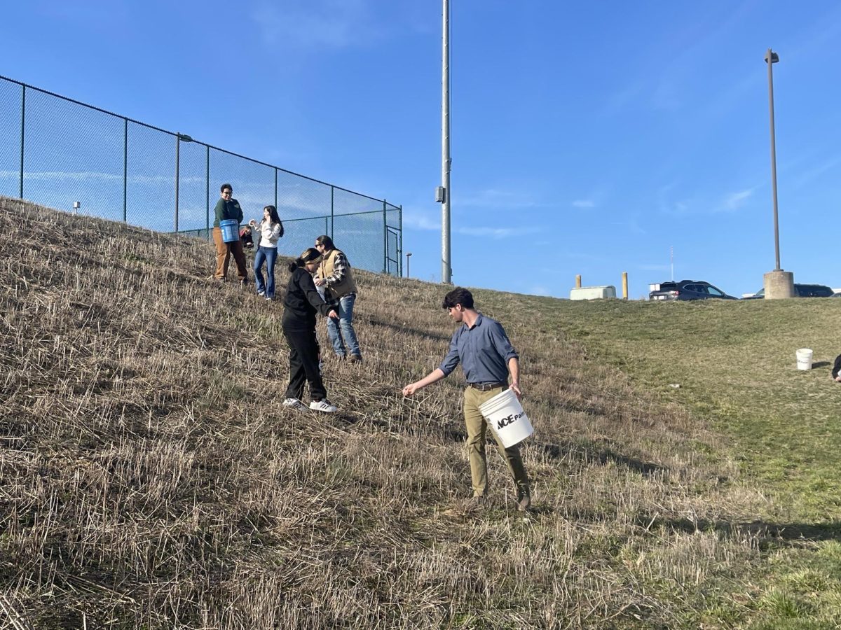 Trevor Chase helping out students.