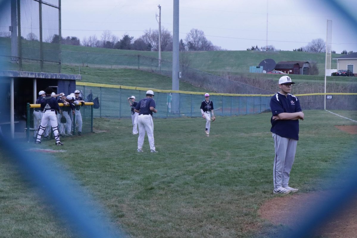 Players getting ready by warming up.