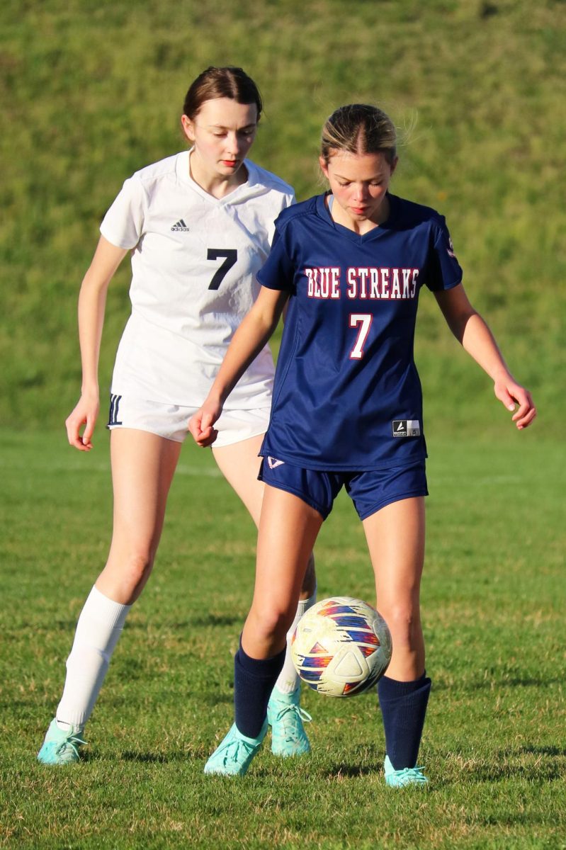Eighth grader Rylan Walters plays up with the JV high school team. 