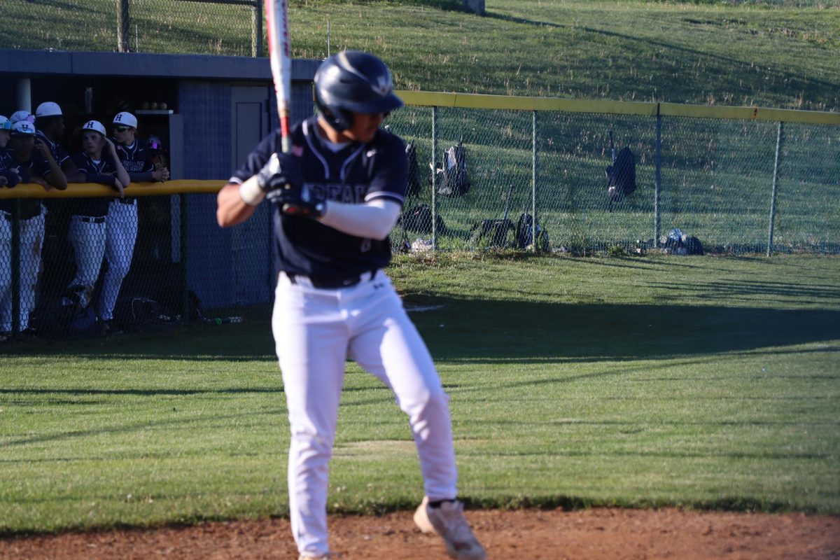 Player focusing to hit the ball.