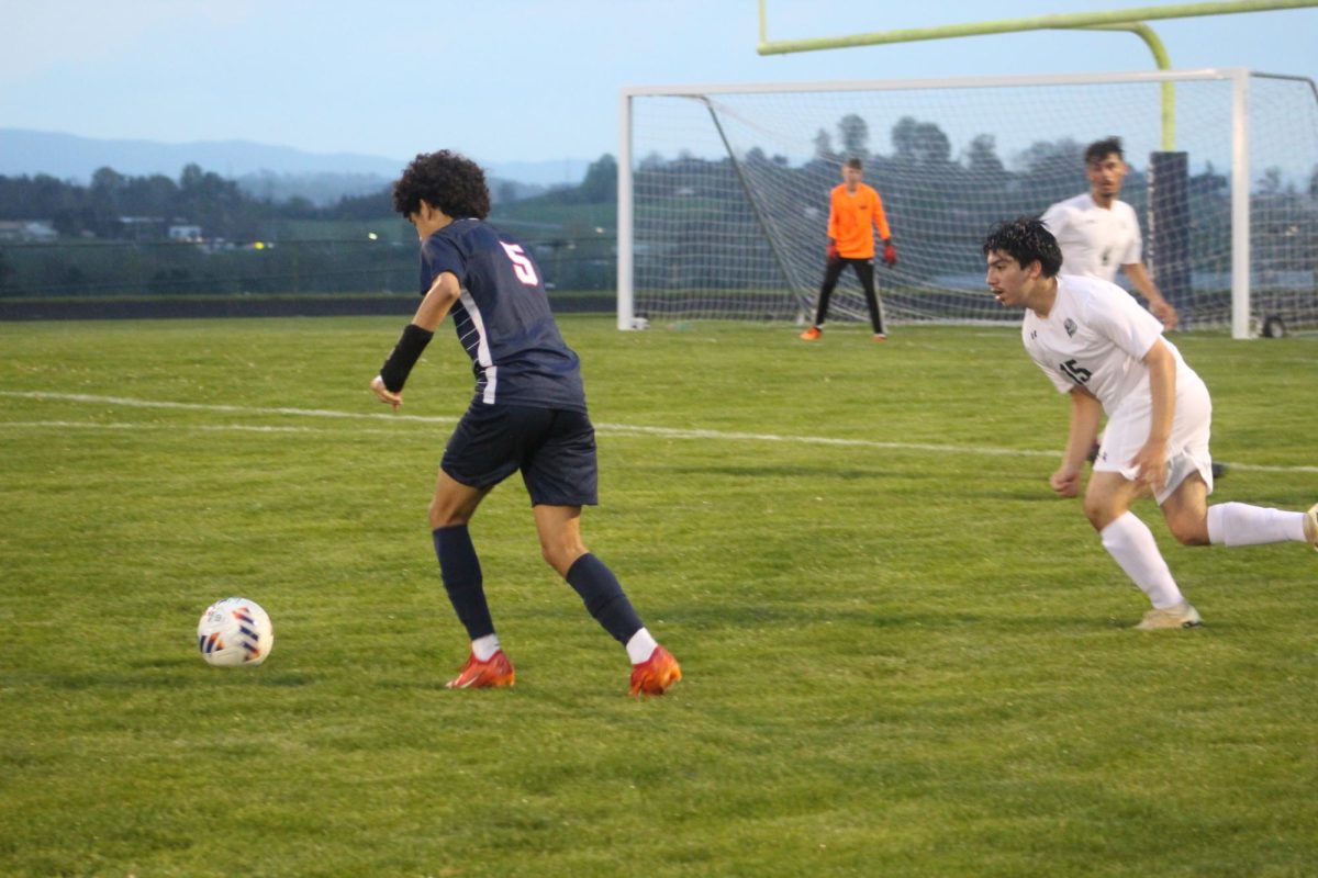 Freshmen William aceituno getting ready to take a shot.