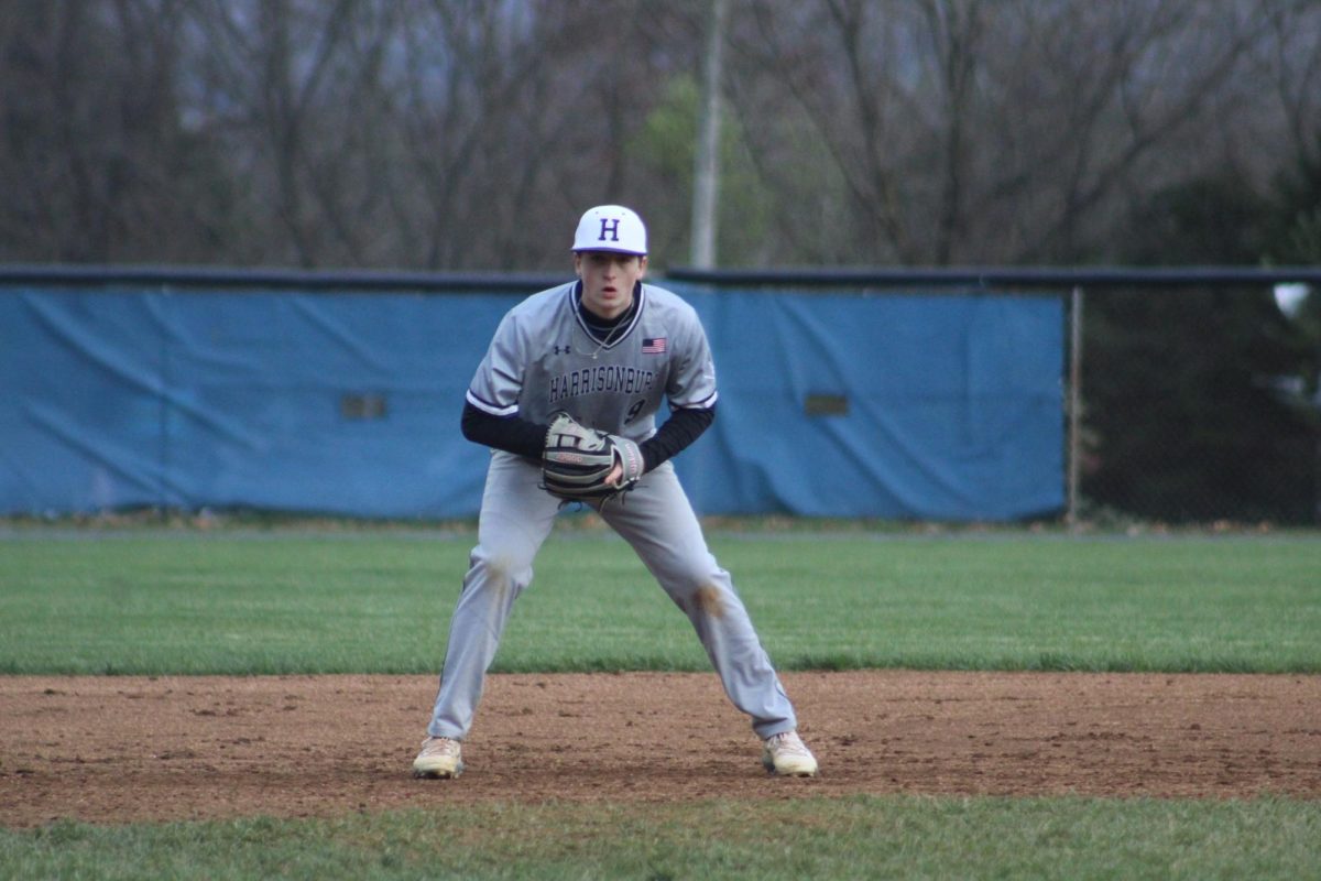 Senior Nolan Henry watches for the ball.