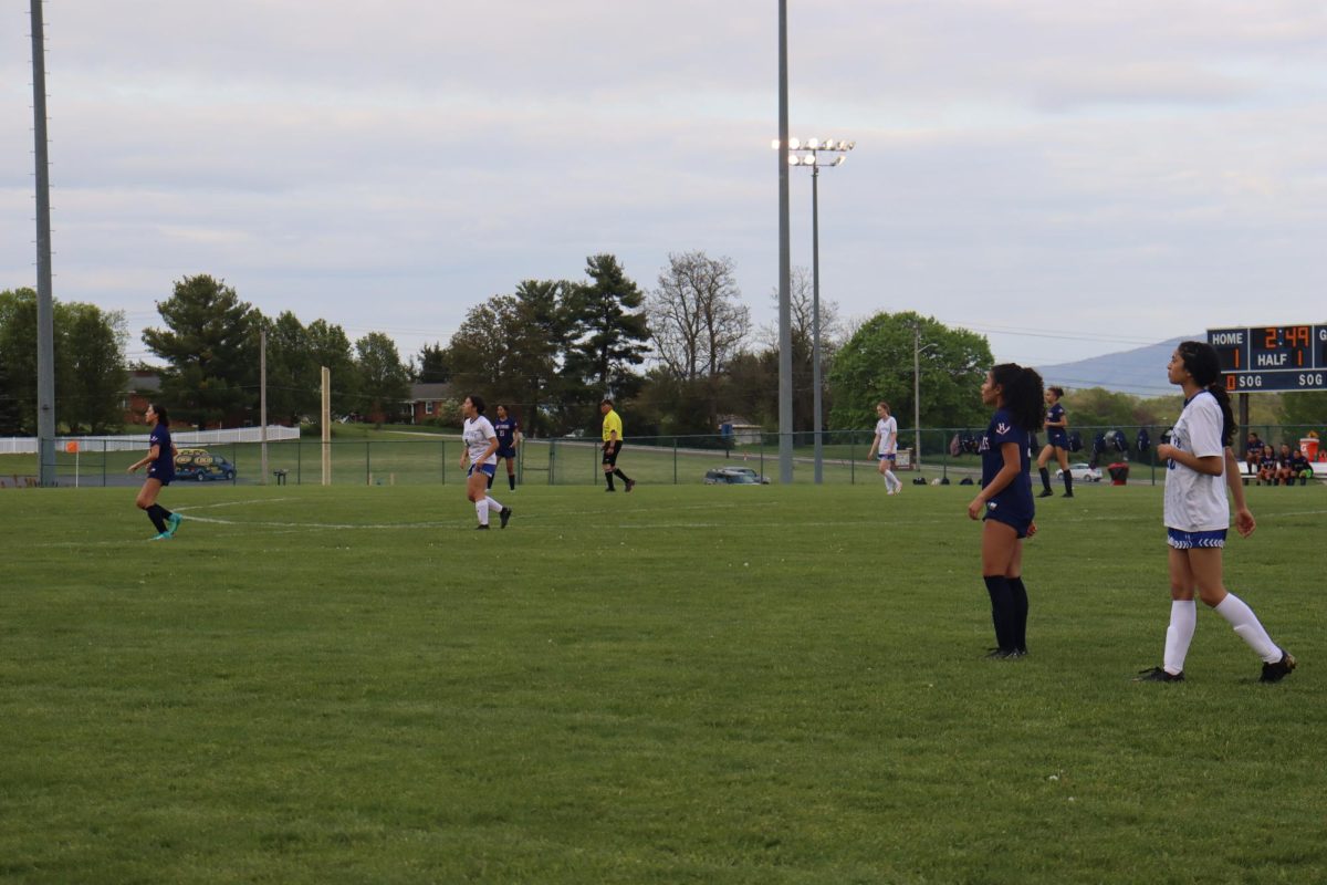 Freshman Vanessa Correa waits in her position. 