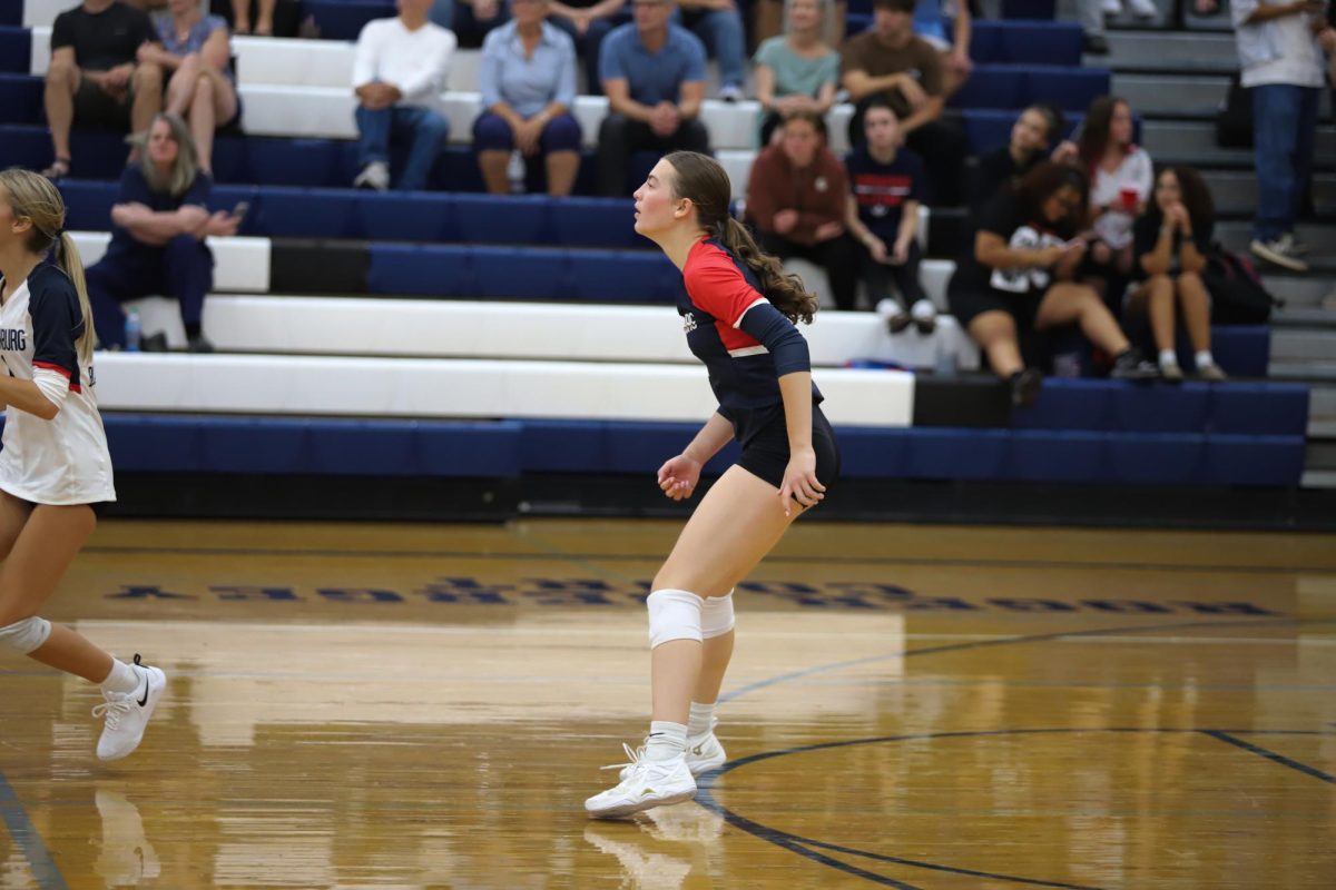 Sophomore Nora Von Rotz watches as Staunton plays.