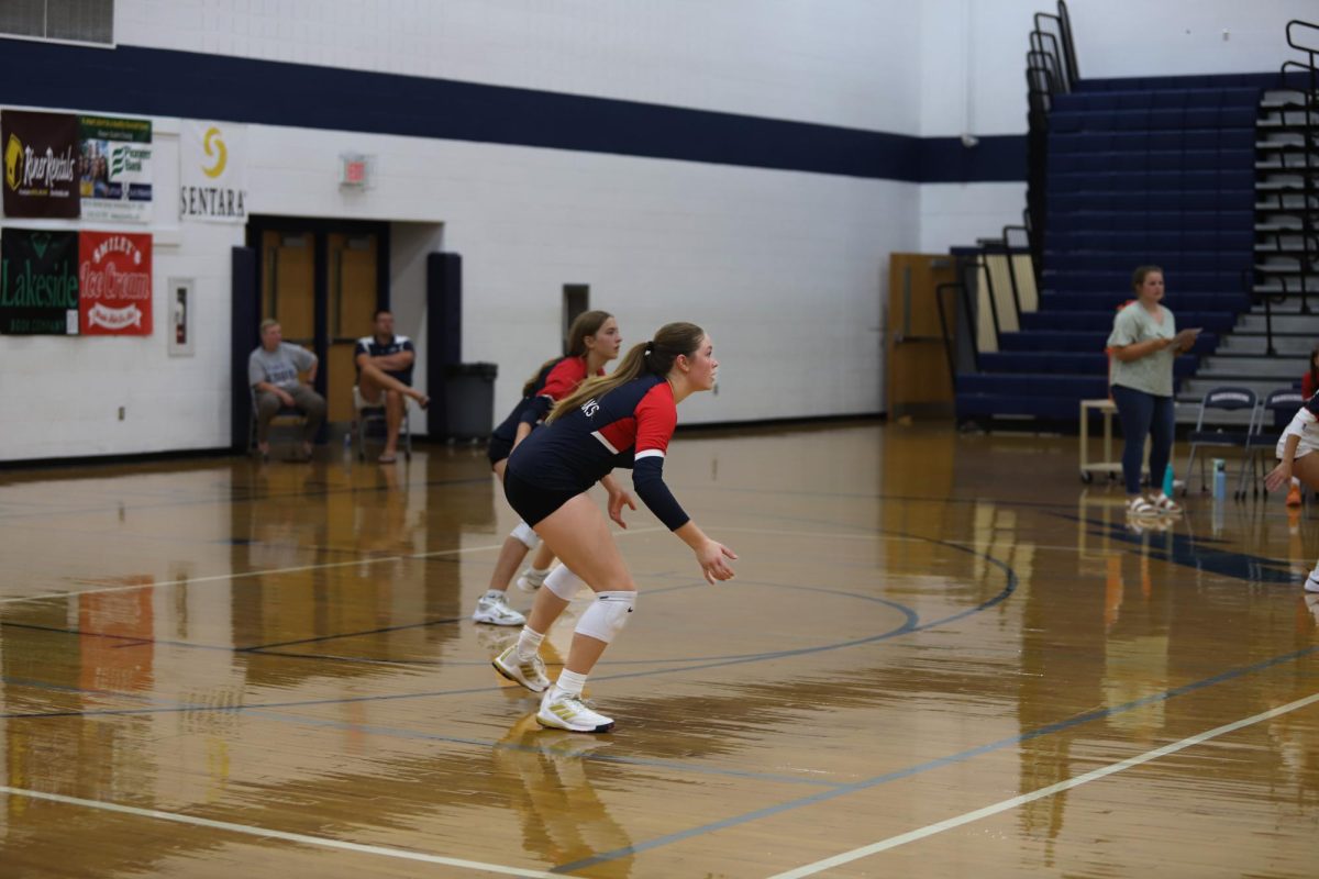 Senior Veronica Gutierrez prepares to receive the ball.