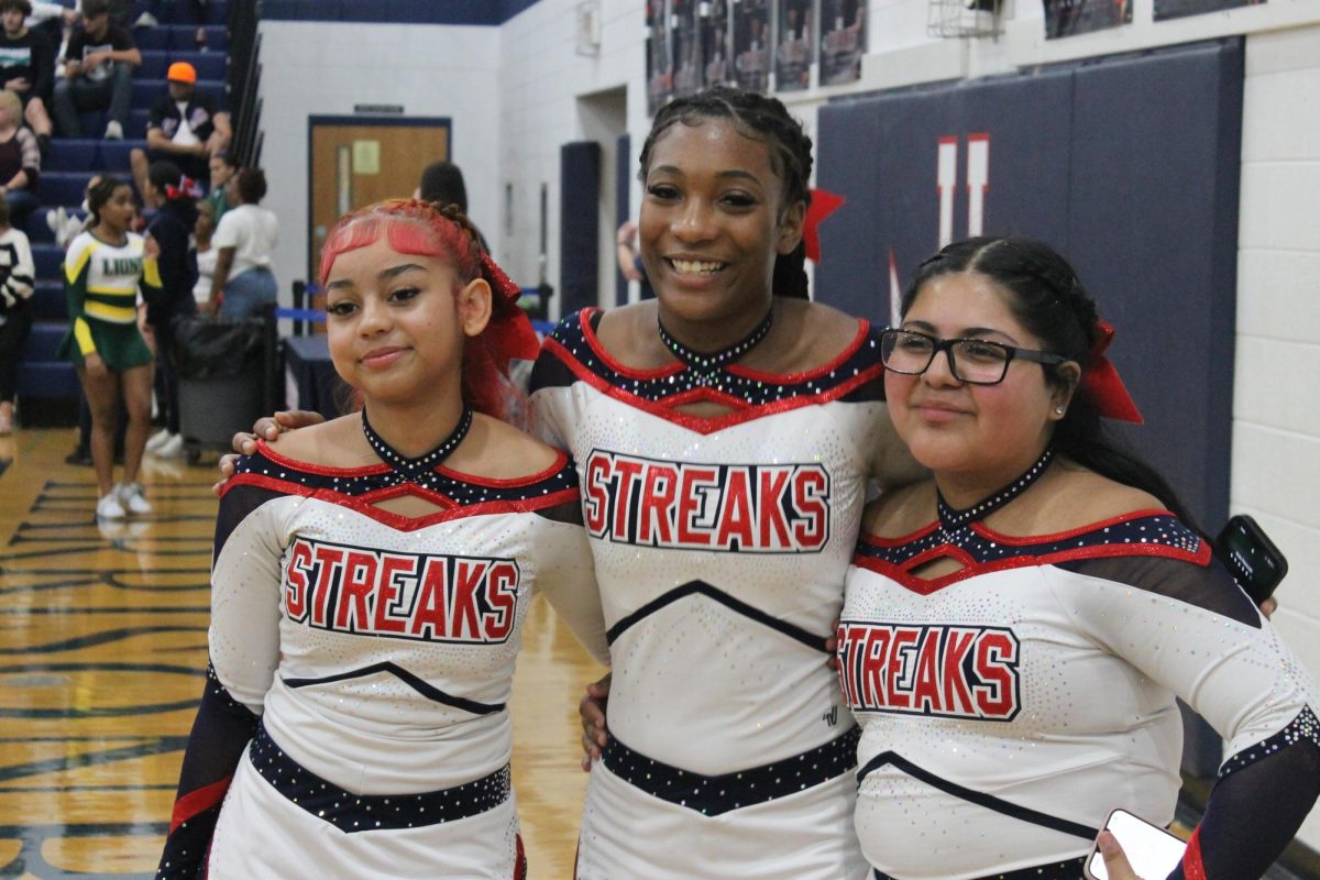 Cheer Captain on jv team Kaylen De Los Santos Medina with team mates. Placing 2nd at HHS.