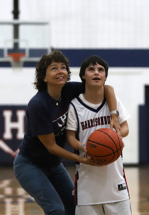 Riley Butler attempts a shot.