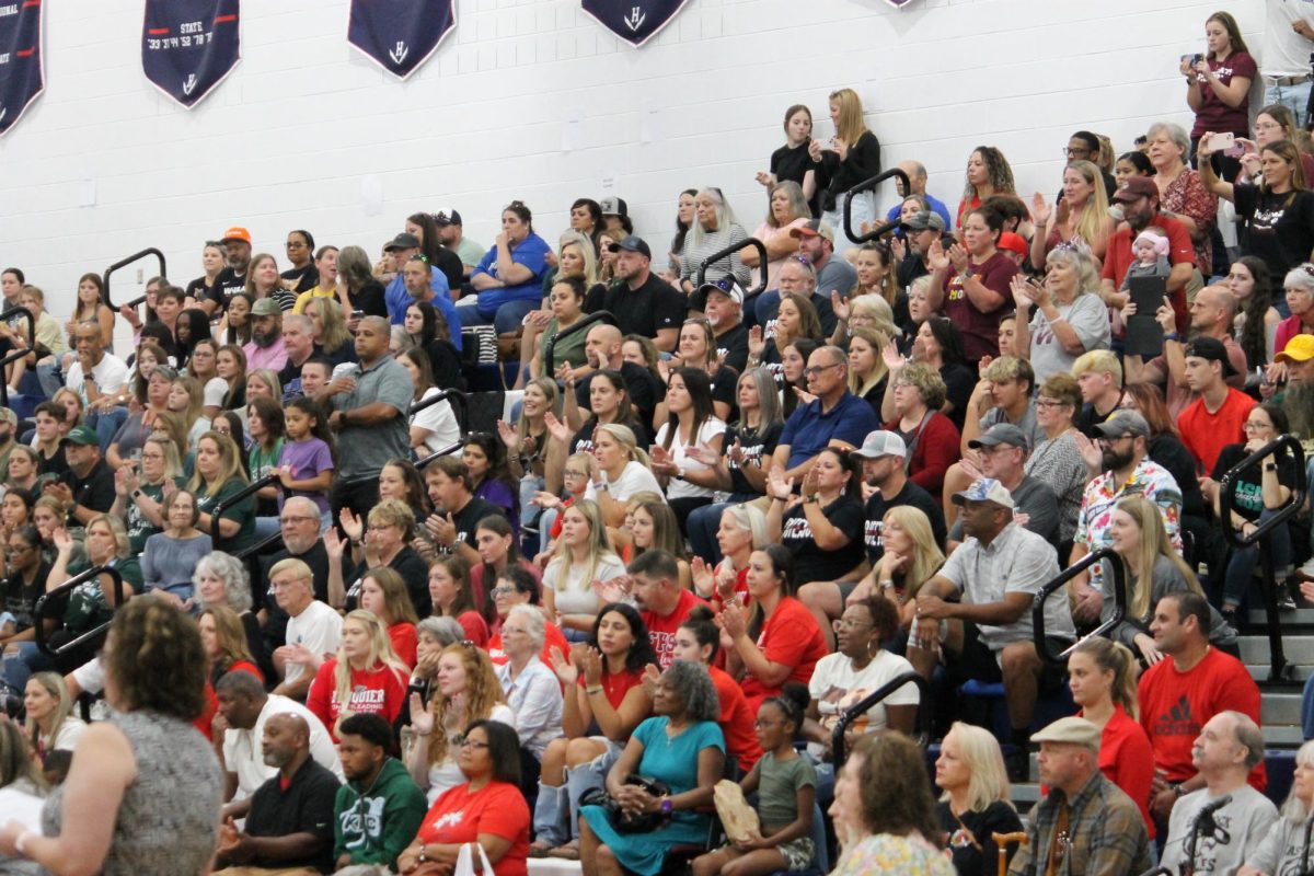 Supporters came from many districts from each cheer team. Supporting there teams at HHS.