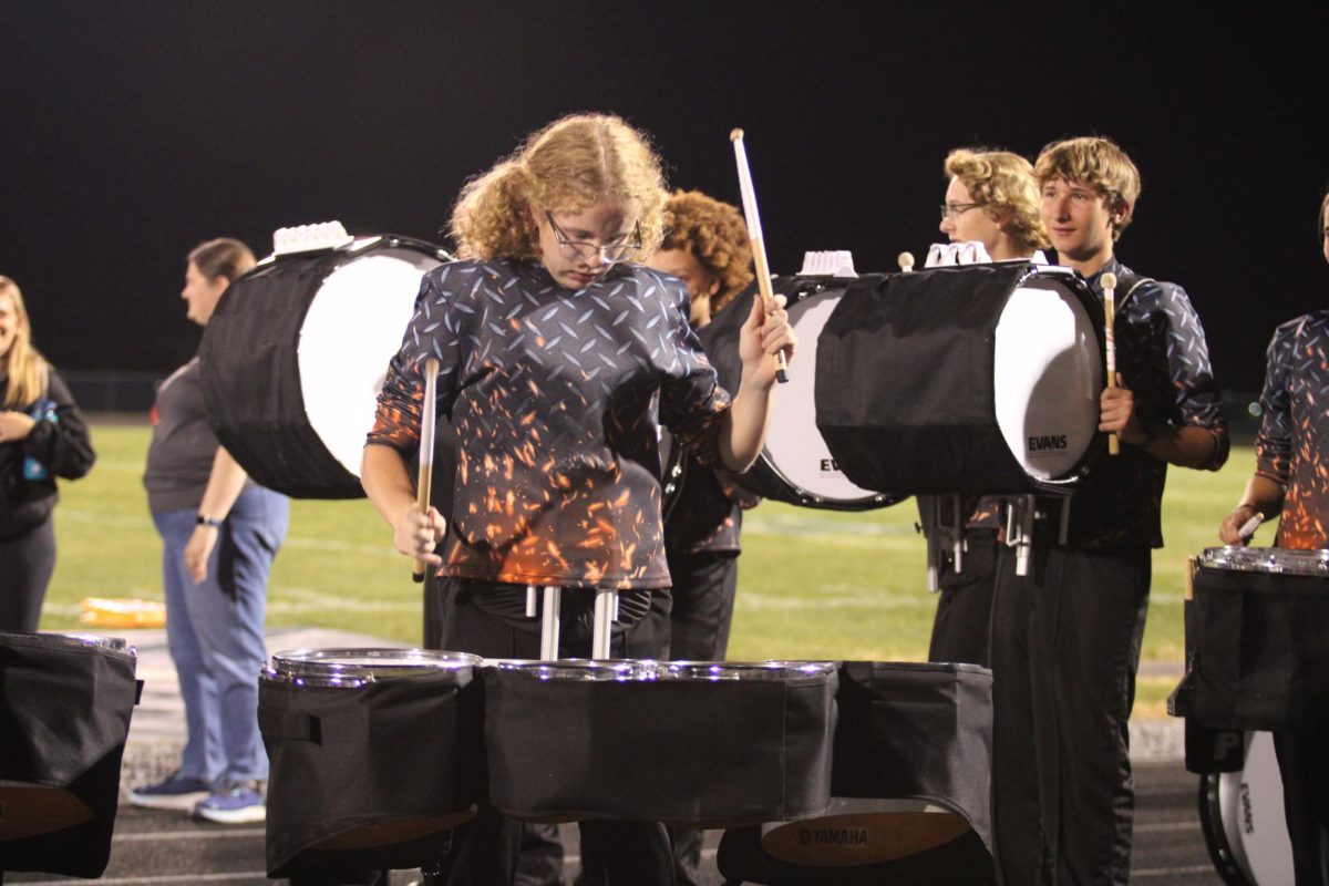 Micah Blagg performs a drum solo. 