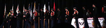 JROTC cadets line up to receive their award.