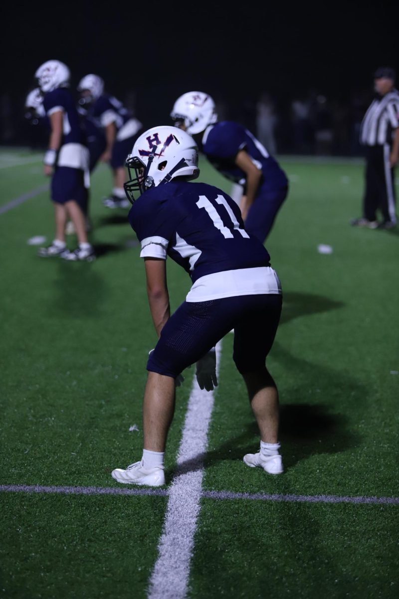 Fernando Rodriguez getting ready for the ball to snap.