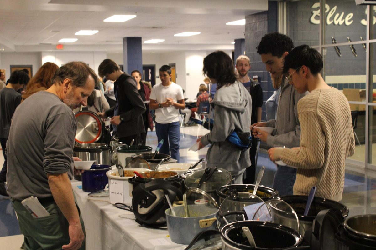 RHS students and families trying different soups.