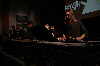 Junior Elsie Corriston is playing a percussion instrument called the vibraphone that captivates with their rhythm and finesse.