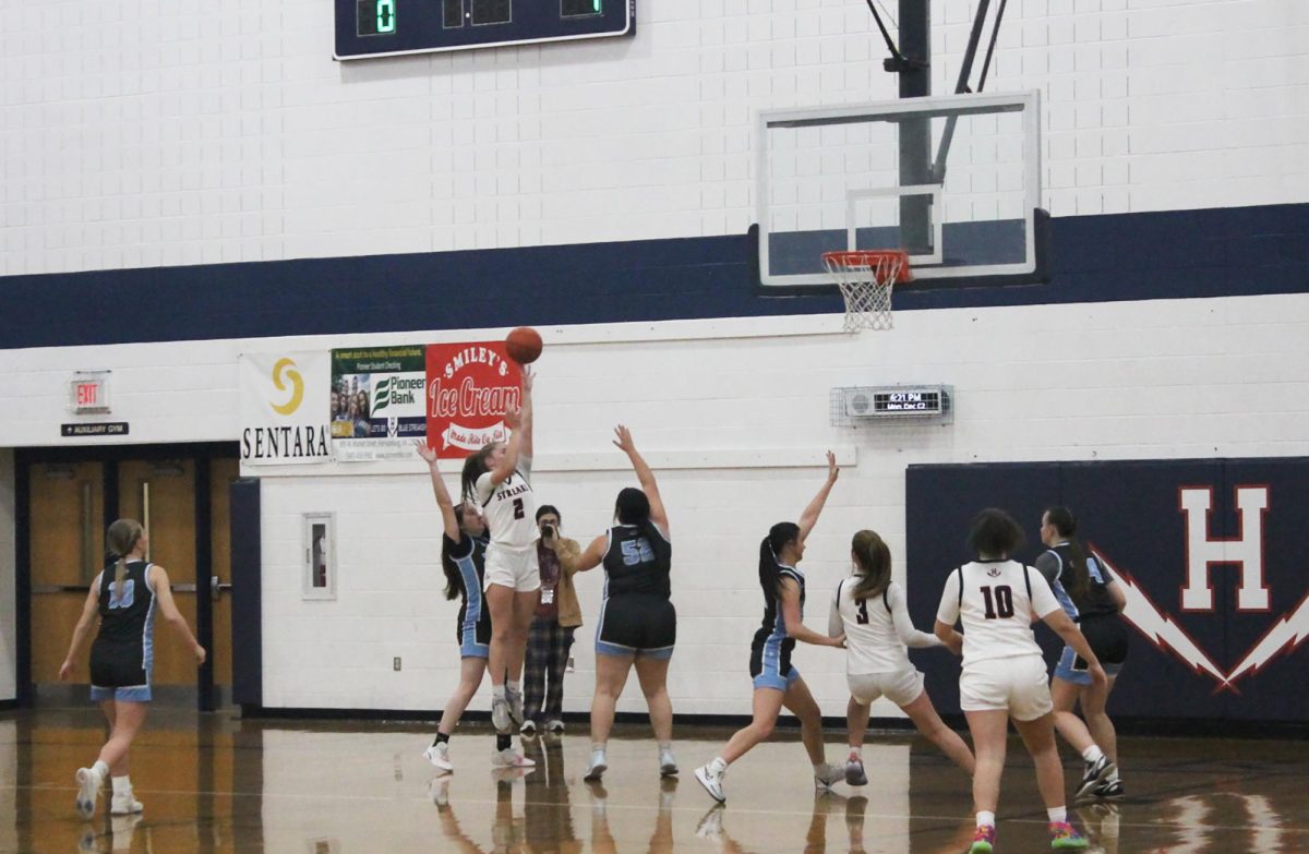 Senior McKenna Dayton goes up for a shot.